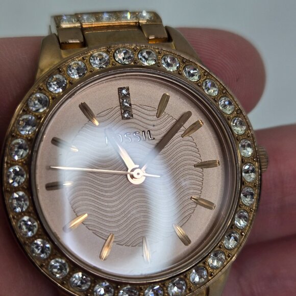 Fossil Women's Jesse Rose Gold-Tone Stainless Steel Bracelet Watch 34mm ES3020 - Picture 5 of 15